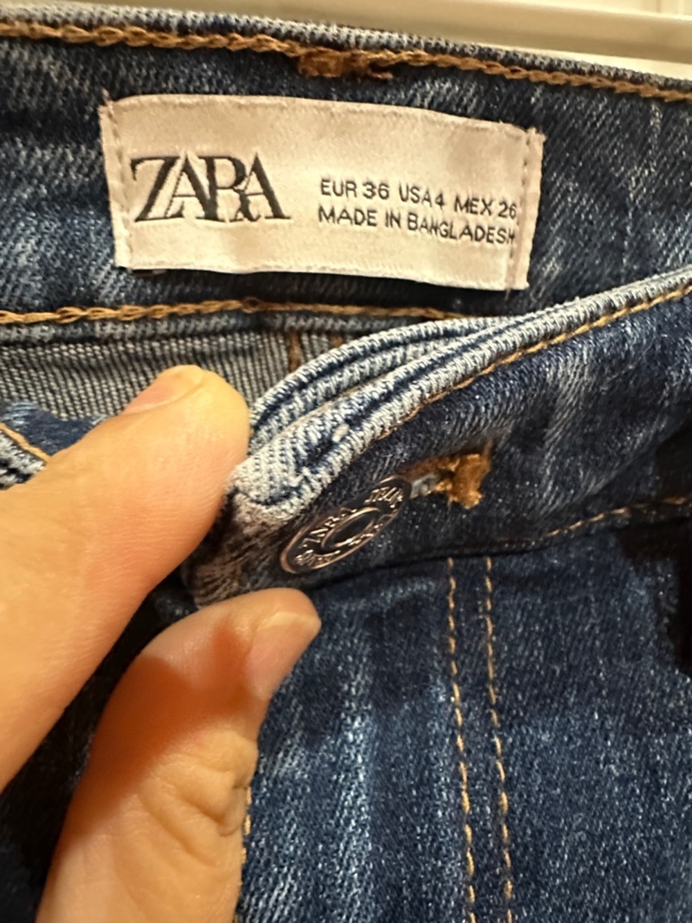 Zara Dark Blue Distressed Skinny Jeans size 4 - Picture 2 of 8